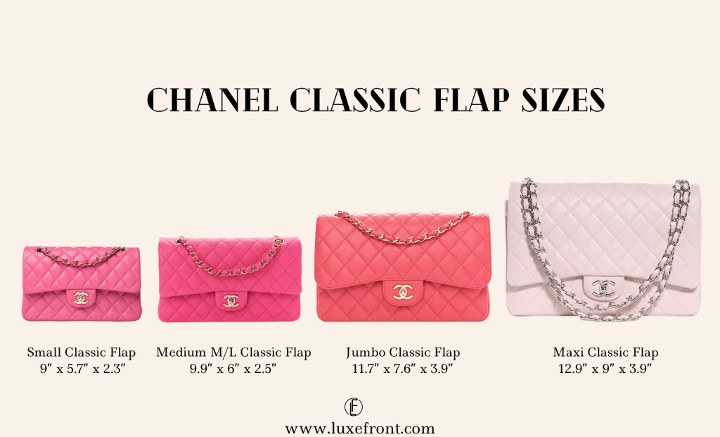 chanel flaps sizes