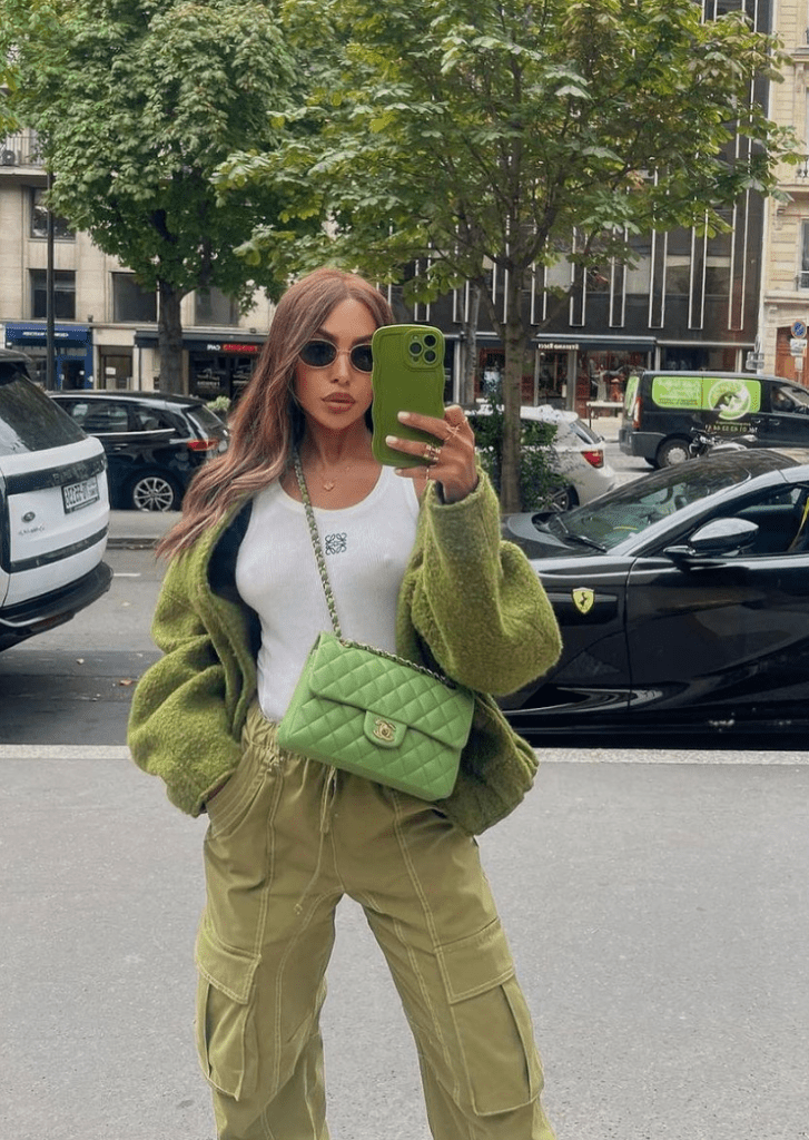 green chanel bag outfits